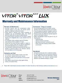 KiwiColour Pre-Painted Steel Warranty and Maintenance Information