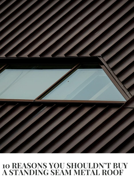 Close-up of a standing seam metal roof with a modern skylight, showcasing sleek design and durability.